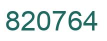 Number 820764 green image