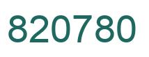 Number 820780 green image