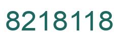 Number 8218118 green image