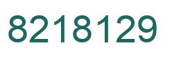 Number 8218129 green image