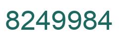 Number 8249984 green image