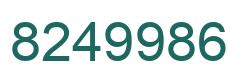 Number 8249986 green image