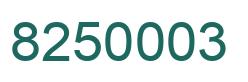 Number 8250003 green image