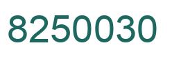 Number 8250030 green image