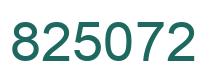 Number 825072 green image