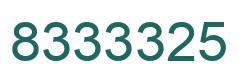 Number 8333325 green image
