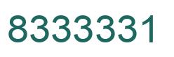 Number 8333331 green image