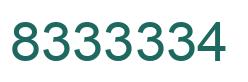 Number 8333334 green image