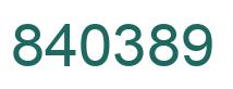 Number 840389 green image
