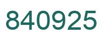 Número 840925 imagen verde