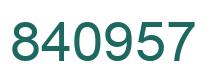 Number 840957 green image