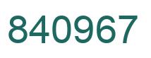 Number 840967 green image