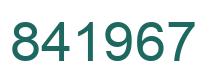 Number 841967 green image