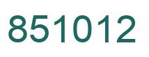 Número 851012 imagen verde