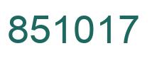 Number 851017 green image
