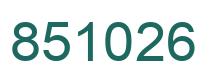 Number 851026 green image