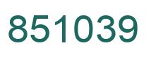 Number 851039 green image
