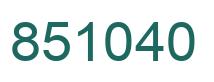 Number 851040 green image