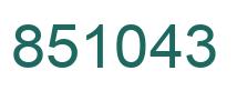 Number 851043 green image