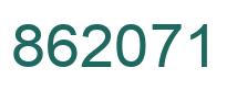 Number 862071 green image