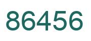 Number 86456 green image
