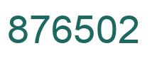 Number 876502 green image