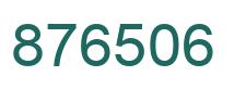 Number 876506 green image