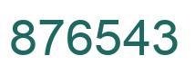 Number 876543 green image