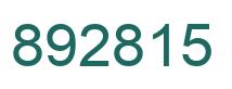 Number 892815 green image