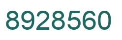 Number 8928560 green image