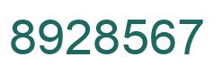 Number 8928567 green image