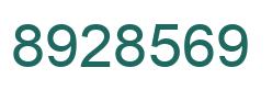 Number 8928569 green image