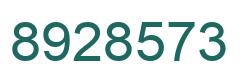 Number 8928573 green image