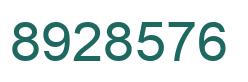 Number 8928576 green image