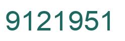 Number 9121951 green image