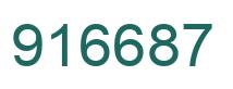 Number 916687 green image