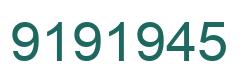 Number 9191945 green image