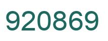 Number 920869 green image