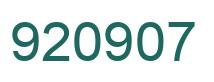 Number 920907 green image
