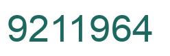 Number 9211964 green image