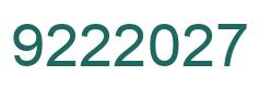 Number 9222027 green image