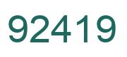 Number 92419 green image