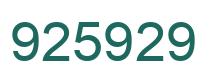Number 925929 green image