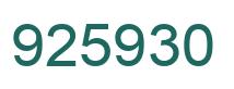 Number 925930 green image