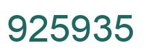 Number 925935 green image