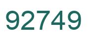 Number 92749 green image