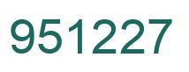 Number 951227 green image