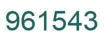 Number 961543 green image