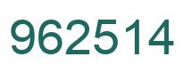 Number 962514 green image