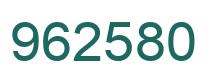 Number 962580 green image